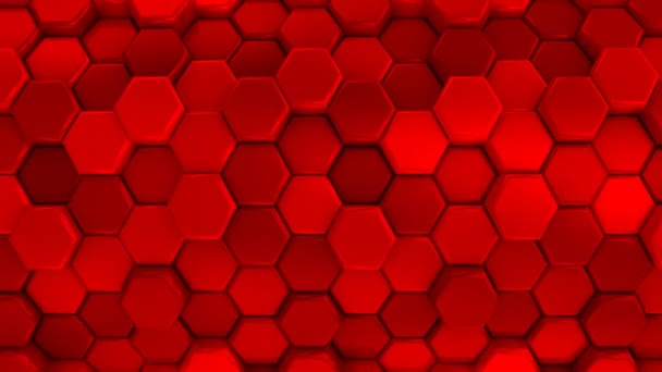 アニメーションの赤のハニカム構造 — ストック動画