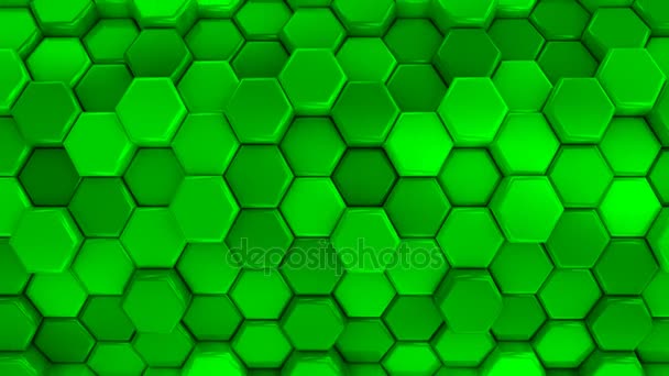 Animated Green Honeycombs — Stock Video