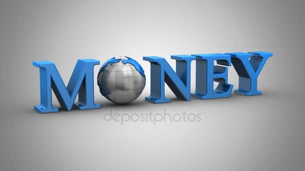 Wereld geld animatie — Stockvideo