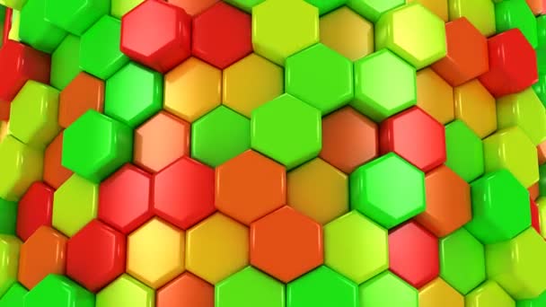 Animated Honeycombs Changes Color — Stock Video