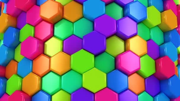 Animated Honeycombs Changes Color — Stock Video