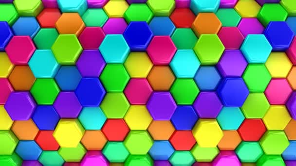 Цветные шестиугольники — стоковое видео