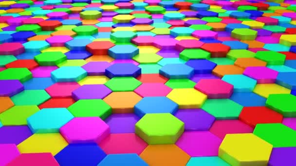 Animerade färgade hexagoner — Stockvideo