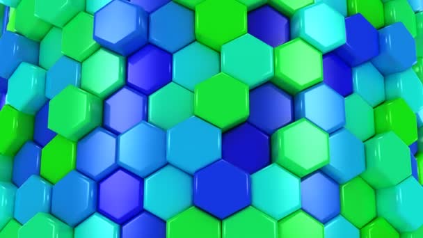 Animated Colored Hexagons — Stock Video