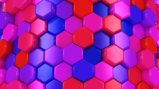 Hexagones de colores animados — Vídeos de Stock