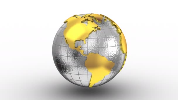 Dünya Haritası bir küre döner — Stok video