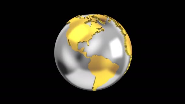 Carte du monde se transforme en Globe — Video