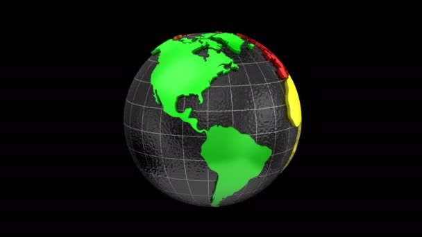 Peta Dunia berubah menjadi Globe — Stok Video