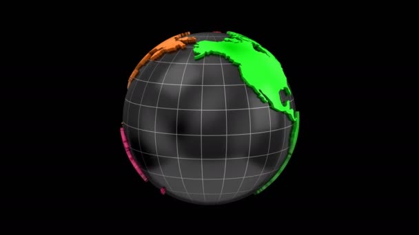 Mappa del mondo si trasforma in un globo — Video Stock