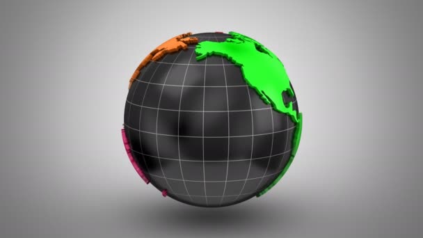 Carte du monde se transforme en Globe — Video