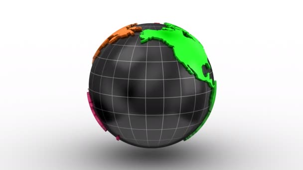 El mapa del mundo se convierte en un globo — Vídeos de Stock