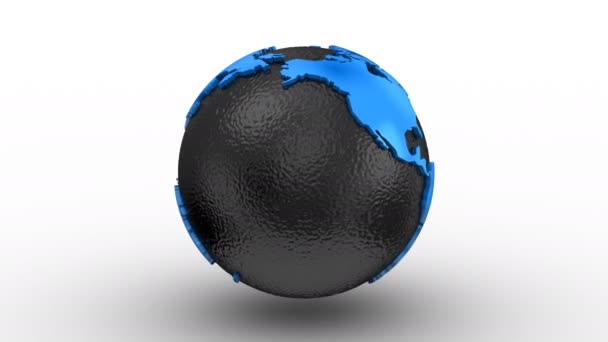 Dünya Haritası bir küre döner — Stok video