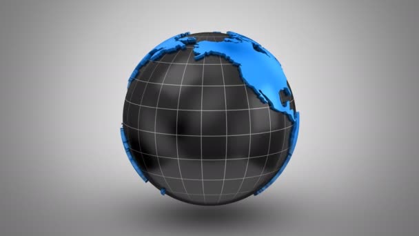 Mappa del mondo si trasforma in un globo — Video Stock