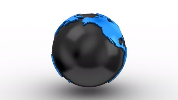 Всесвітня карта перетворюється на глобус — стокове відео