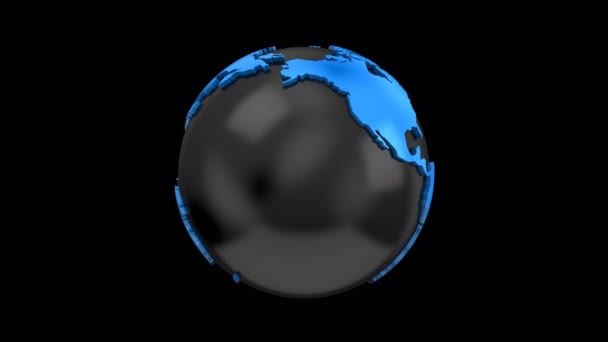 Carte du monde se transforme en Globe — Video