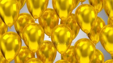 Kadar uçan balonlar. 4 k içinde oluşturulan gri arka plan, 2 1, döngü, Alfa mat, 3d animasyon