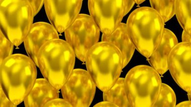 Kadar uçan balonlar. 4 k içinde oluşturulan siyah arka plan, 2 1, döngü, Alfa mat, 3d animasyon