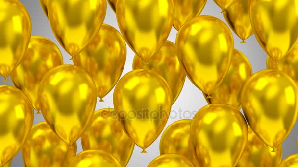 Μπαλόνια Που Πετούν Επάνω Γκρι Φόντο Βρόχο 301 600 Καρέ — Αρχείο Βίντεο