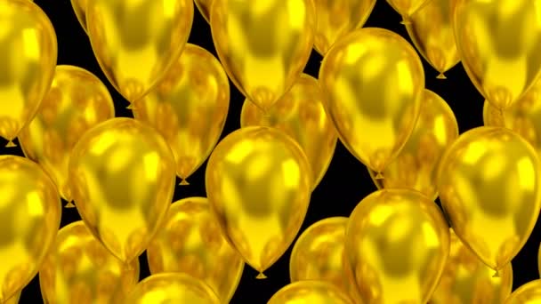 Повітряні Кульки Літають Чорний Фон Петля 301 600 Кадрів Створена — стокове відео