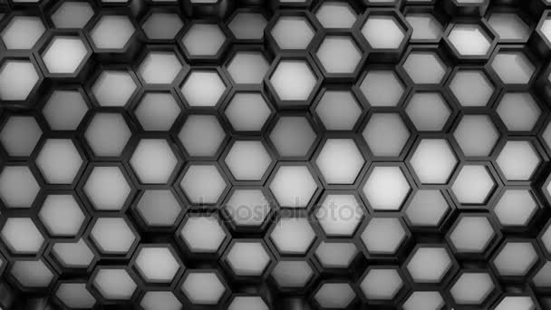 Contexte Hexagons Fond Abstrait Boucle Créé Animation — Video