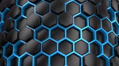 Altıgen yanarak bahislerin doğru kökenli. Soyut arka plan, 2 1, döngü, 4 k, oluşturulan 3d animasyon