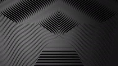 Beşgenler kökenli. Soyut arka plan, 2 1, döngü, 4 k, oluşturulan 3d animasyon