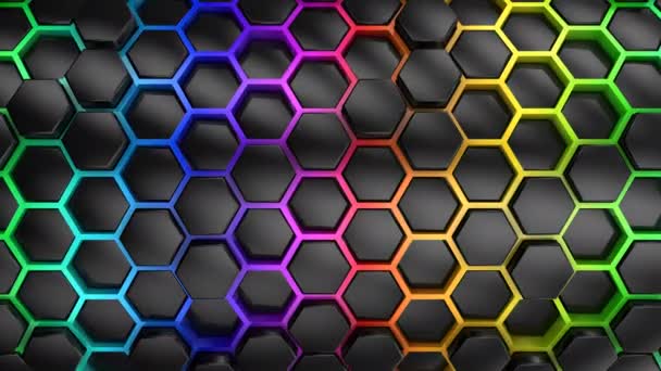 Contexte Hexagons Fond Abstrait Boucle Créé Animation — Video