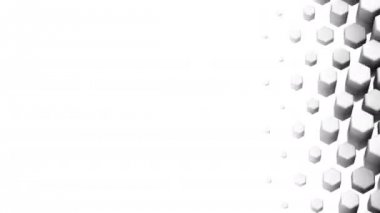 Altıgen yanarak bahislerin doğru bir dalga formu. Beyaz arka plan, 3 in 1, Alfa mat, oluşturulan 4k, 3d animasyon