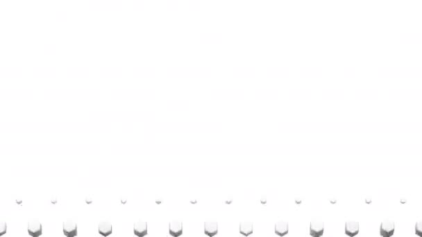 Sechsecke Bilden Eine Welle Weißer Hintergrund Alpha Matt Erstellt Animation — Stockvideo