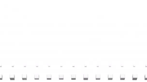 Коробки Образуют Волну Белый Фон Альфа Мат Созданная Анимация — стоковое видео