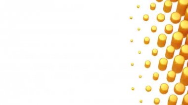 Silindir bir dalga formu. Beyaz arka plan, 3 in 1, Alfa mat, oluşturulan 4k, 3d animasyon