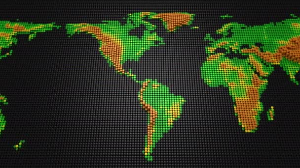 Los Cilindros Formaron Mapa Alivio Tierra Fondo Negro Bucle Creado — Vídeo de stock