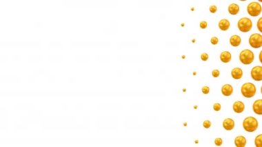 Küreler bir dalga oluşur. Beyaz arka plan, 3 in 1, Alfa mat, oluşturulan 4k, 3d animasyon