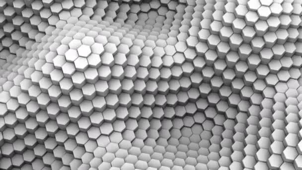 Hexagons Formed Wave Abstract Background Loop 301 600 Frames Created — Stock Video