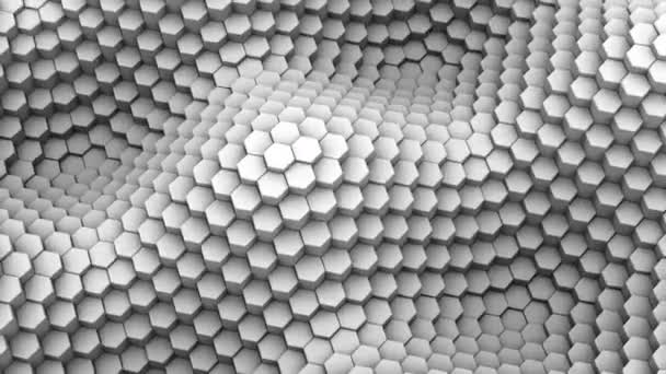 Hexagons Formed Wave Abstract Background Loop Created Animation — Stock Video