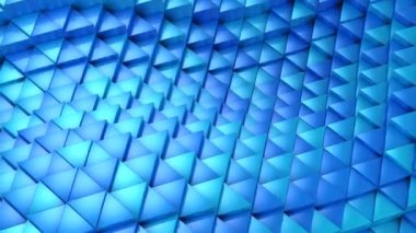 Üçgen bir dalga oluşur. Soyut arka plan, 2 1, döngü, 4 k, oluşturulan 3d animasyon