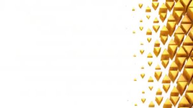 Üçgen bir dalga oluşur. Beyaz arka plan, 3 in 1, Alfa mat, oluşturulan 4k, 3d animasyon