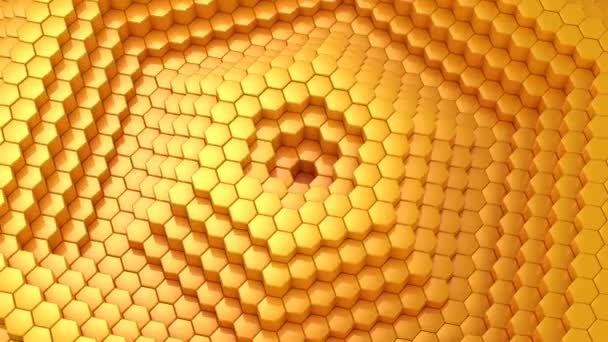 Hexagons Formed Wave Abstract Background Loop 301 600 Frames Created — Stock Video