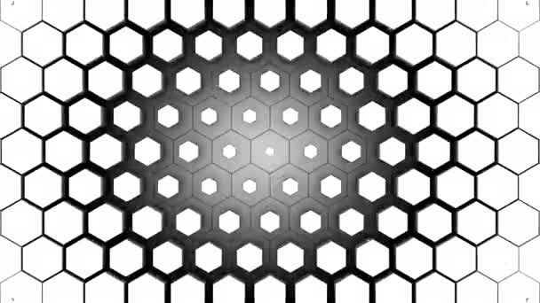 Hexagons Vormen Een Golf Groene Achtergrond Gemaakt Animatie — Stockvideo