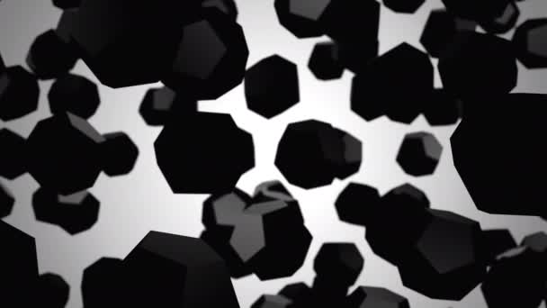 Pozadí Dodekahedronů Šedé Pozadí Smyčka Vytvořeno Animace — Stock video