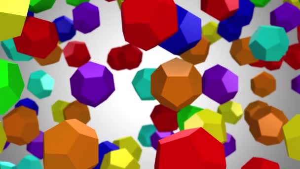 Achtergrond Van Dodecahedrons Grijze Achtergrond Lus Gemaakt Animatie — Stockvideo