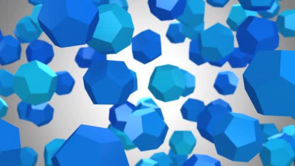 Achtergrond Van Dodecahedrons Grijze Achtergrond Lus Gemaakt Animatie — Stockvideo