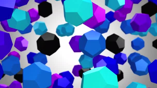 Tło Dodecahedronów Szare Tło Pętla Stworzony Animacja — Wideo stockowe