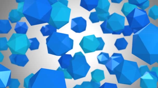 Kontekst Ikosahedronów Szare Tło Pętla Stworzony Animacja — Wideo stockowe