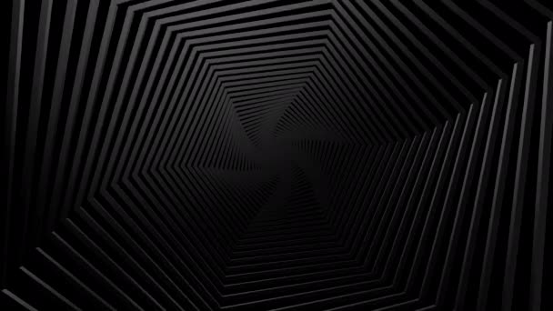 Fondo Hexágonos Giratorios Fondo Negro Bucle Creado Animación — Vídeo de stock