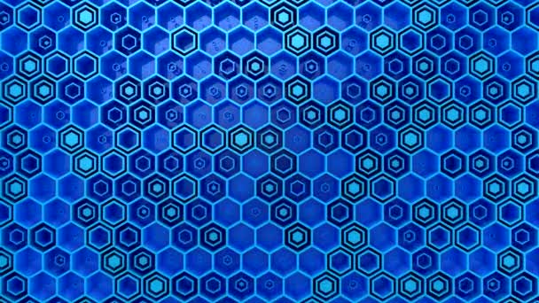 Bakgrund Hexagons Abstrakt Bakgrund Loop Rendering Upplösning — Stockvideo