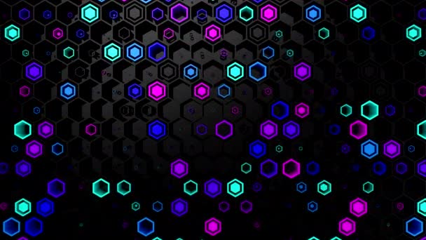 Bakgrund Hexagons Abstrakt Bakgrund Loop Rendering Upplösning — Stockvideo