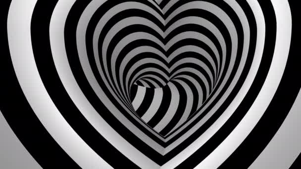 Μετακίνηση Μέσα Καρδιά Σχήμα Σήραγγας Αφηρημένο Φόντο Βρόχο Δημιουργήθηκε Animation — Αρχείο Βίντεο