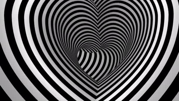 Двигаясь Внутри Тоннеля Форме Сердца Абстрактный Фон Loop Созданная Анимация — стоковое видео