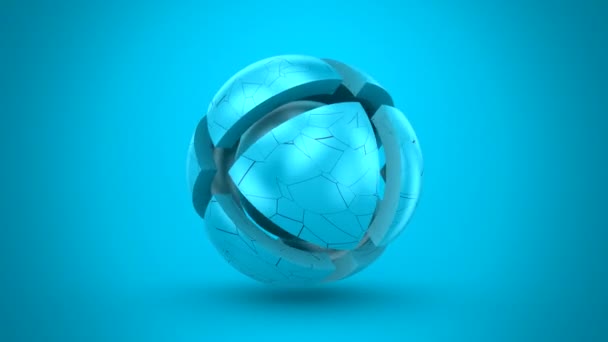 Rotating Textured Sphere Abstract Motion Three Versions Loop Alpha Matte — Stock Video